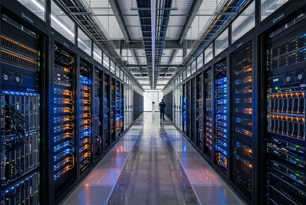 Sala de servidores y bases de datos seguras